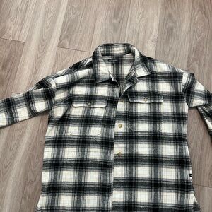 Banana Republic Black and White Plaid Button Down Shirt